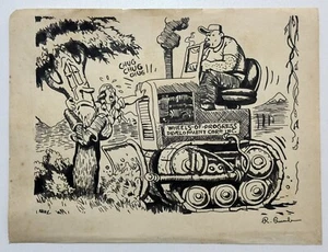 Robert Crumb (Handmade) Drawing On old Paper Signed & Stamped Mixed Media - Picture 1 of 4