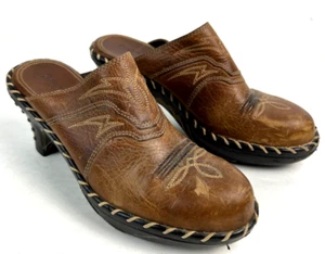 Zapatos Sonoma Western Design Tacón Grueso Mules Mujer Talla 6M Sin Cordones Marrón - Imagen 1 de 13