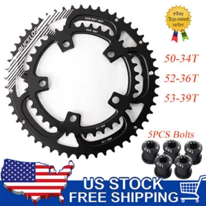 Bucklos 110 BCD 53-39T 52-36T 50-34T Bicicleta de Carretera Doble Velocidad Encadenante Aluminio - Imagen 1 de 24