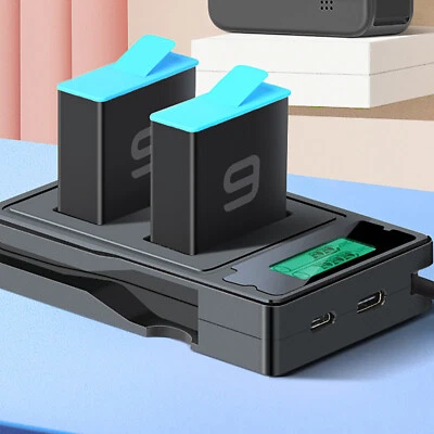 Battery Charger For /// 9 Action Camera LCD Display Battery Charging Station - Image 1 of 4