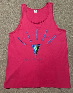 Vintage 90s Medium Gecko Hawaii North Shore Skate Surf Muscle Tank Top T-Shirt - Picture 1 of 6