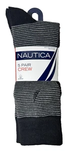 NEW Nautica Dress Socks Patterned Crew Socks Men's 5 pack Stretch Comfort - Picture 1 of 4