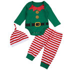  3 Pcs Christmas Jumpsuit Bodysuit Baby Infant Outfit Coverall