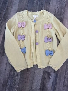 Matilda Jane Lemon Meringue Cardigan Girls Enchanted Garden Bow Sweater Size 8 - Picture 1 of 4