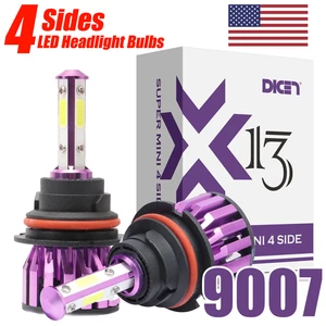 Hi/Lo Beam 9007 HB5 4-Side LED Headlight Bulbs 1800W 270000LM 6000K Power Lamps - Picture 1 of 12