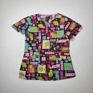 Womens Xs Scrub Mimulticolor Top With Green Turtles - Picture 1 of 12