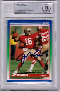 Joe Montana signiert 1990 Partitur #1. BECKETT COA GLATTE - Bild 1 von 2