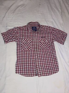 Boys Akdmks Button Down Shirt Size 8 Small Red Stripes - Picture 1 of 12