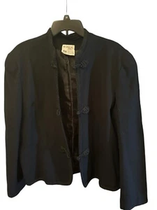 Vintage Women Brownstone Studio 100% Wool Blazer. Jacket. Collar Frog Closure - Picture 1 of 10