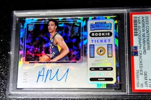 Boleto de novato Andrew Nembhard Contenders 2022-23 hielo agrietado/25 PSA 10 gemas radiocontrol - Imagen 1 de 5