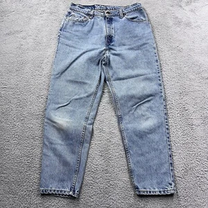 VTG Levis 521 Jeans Womens 14 Petite Blue Tapered Fit 90s Mom Light Wash Denim - Picture 1 of 13