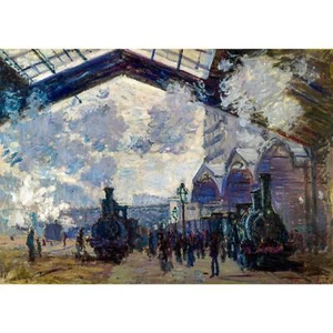 Claude Monet, The Saint-Lazare Station,1877, Lustre Canvas Print, A3 Size - Picture 1 of 10