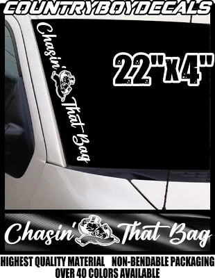 CHASIN' THAT BAG Vinyl Decal 22" Pillar Diesel Truck Car Money Dough Monopoly - Image 1 of 3