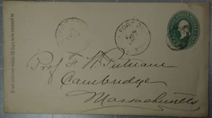 US 1892 Cover, Cambridge MA, Fort (Ex. Prof. F. W. Putnam) - Picture 1 of 2