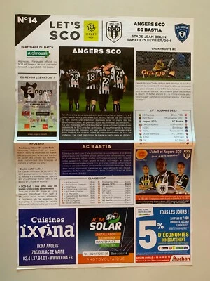 PROGRAMME ANGERS SCO - SC BASTIA 25 FEVRIER 2017 - Photo 1/3