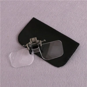 Folding Handfree Clip Magnifier Eyeglasses On Clear Magnifying HD Glasses Len M~ - Picture 1 of 6
