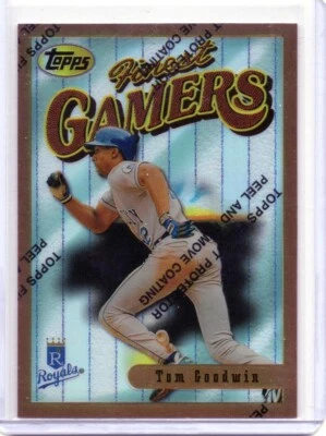 Topps Finest Gamers Refractor #118 1996 Tom Goodwin SP CASI NUEVO+ Foto 1 de 2