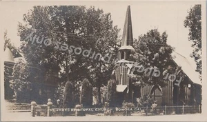 Foto postal vintage de California de Sonora, CA 1912 RPPC Iglesia Episcopal St James - Imagen 1 de 2