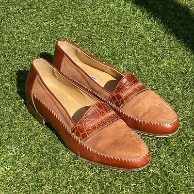 Zapatos Italianos Hombre Cuero Gamuza Vestido Dino Bigioni Talla 42 / US 9 Tacón Ligero  Foto 1 de 4