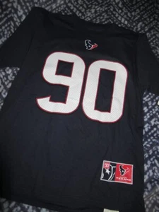nwt Majestic navy #90 Houston Texans short sleeve t- shirt mens L free ship USA - Picture 1 of 3