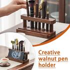 Classic Walnut Wooden Pen Holder with Phone Stand, Office Organizer Desk T5W4