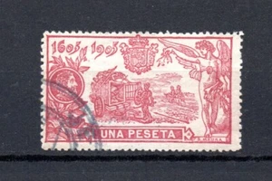 Spanien 1905 alte 1 Peseta Don Quijote Briefmarken (Michel 227) schön gebraucht - Bild 1 von 2