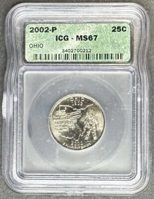 2002-P Ohio Quarter ICG MS-67, Buy 3 Items, Get $5 Off!! - Image 1 of 2