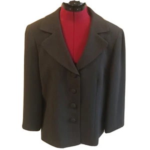 Kate Hill Blazer Women's Size 12 Gray Three-Quarter Length Sleeve Button Closure - Picture 1 of 12