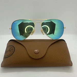 Gafas de sol Ray Ban RB3025 112/19 doradas aviador grandes metal verde flash 58[]14 - Imagen 1 de 12