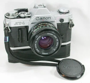 Canon AT-1 SLR Film Camera+Canon FD 50mm F1.8 Lens+Canon Power Winder A 256405 - Picture 1 of 13