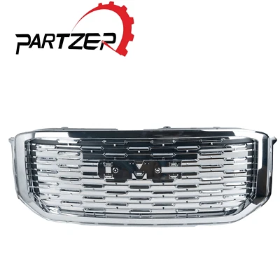 Fit For 2015-2020 GMC Yukon/Yukon XL Denali Style Front Upper Grille Chrome - Image 1 of 4
