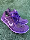 Nike Free Rn Flyknit Women's Running Shoes Size 9 Grand Purple 831070-503 Used