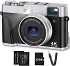 4K Digital Camera Auto Focus 48MP Vlogging Camera with Viewfinder Flash & Dial
