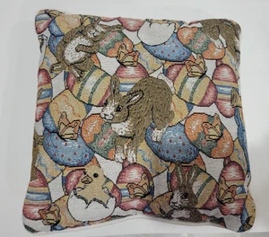 Almohada de Conejo Huevos Chic Pato de Pascua Patito Pollo 10" x 10" - Imagen 1 de 3
