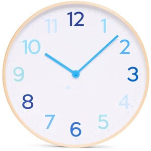 Clocksicle Silent Wood Wall Clock, Multi Blue, 50cm - Picture 1 of 11