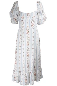 REFORMATION WHITE LINEN MIDI DRESS US 4 UK 8 - Picture 1 of 4
