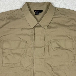 5.11 Tactical Series Mens Shirt Button Up Short Sleeve Work Casual Tan 4XL - Picture 1 of 7