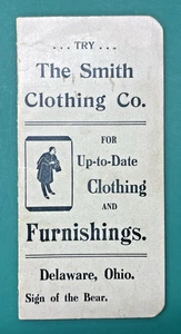 ANTIQUE POCKET NOTEBOOK: 1910s Smith Clothing Co. - Delaware Ohio - Picture 1 of 4