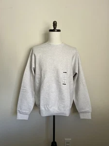 Nike Solo Swoosh Fleece Crew Sweatshirt Medium DX1361-051 Birch Heather/White - Picture 1 of 6