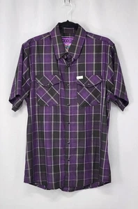 Dixxon Flanellhemd Herren Medium lila kariert Kingdom Pearl Snap Bambusmischung - Bild 1 von 14
