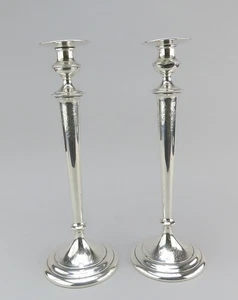 1917 Elegant Pair Tall Gorham Sterling Silver Candlesticks 14" A10918/1 - Picture 1 of 10