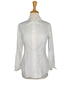 ANNE FONTAINE Bishop Sleeve Button Up Shirt White sz 40 US 8 - Picture 1 of 11