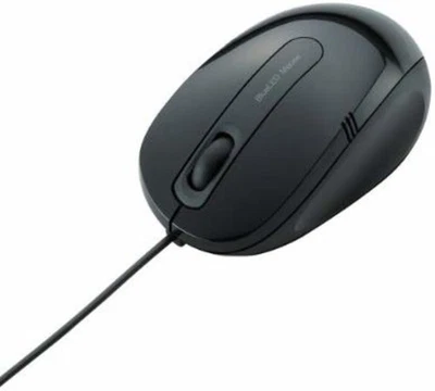 Elecom Wired Mouse BlueLED 3 button M size 1.0m cable black M-BL17UBBK F/S Track - Image 1 of 4