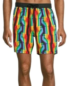 Badeshorts Celebrate Stay Strong Pride über dem Knie mehrfarbig Gr. XL 40-42 - Bild 1 von 17