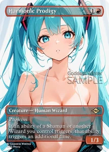 MTG - Harmonic Prodigy - Fanart Borderless Style - EDH / Playtest - Picture 1 of 3