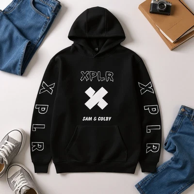 Sam and Colby XPLR Sudadera con Capucha Pullover Calce Regular Manga Larga Ropa de Calle Sudadera Foto 1 de 4