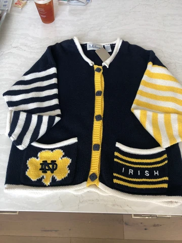 NWT Vtg Notre Dame Belle Pointe Women's Sweater Misses XL Cover