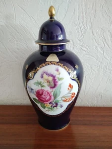 Lindner Kueps Bavaria große Vase mit Deckel Echt Cobalt blau - Bild 1 von 3