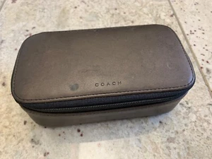 Vintage Coach molliger Kosmetik Make-up Reisekoffer mit Spiegel braun Leder Legacy - Bild 1 von 8