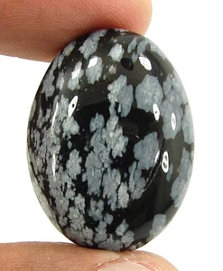 Piedra envolvente de alambre de cabina de piedras preciosas sueltas obsidiana copo de nieve natural 37,30 quilates - 11348 - Imagen 1 de 2
